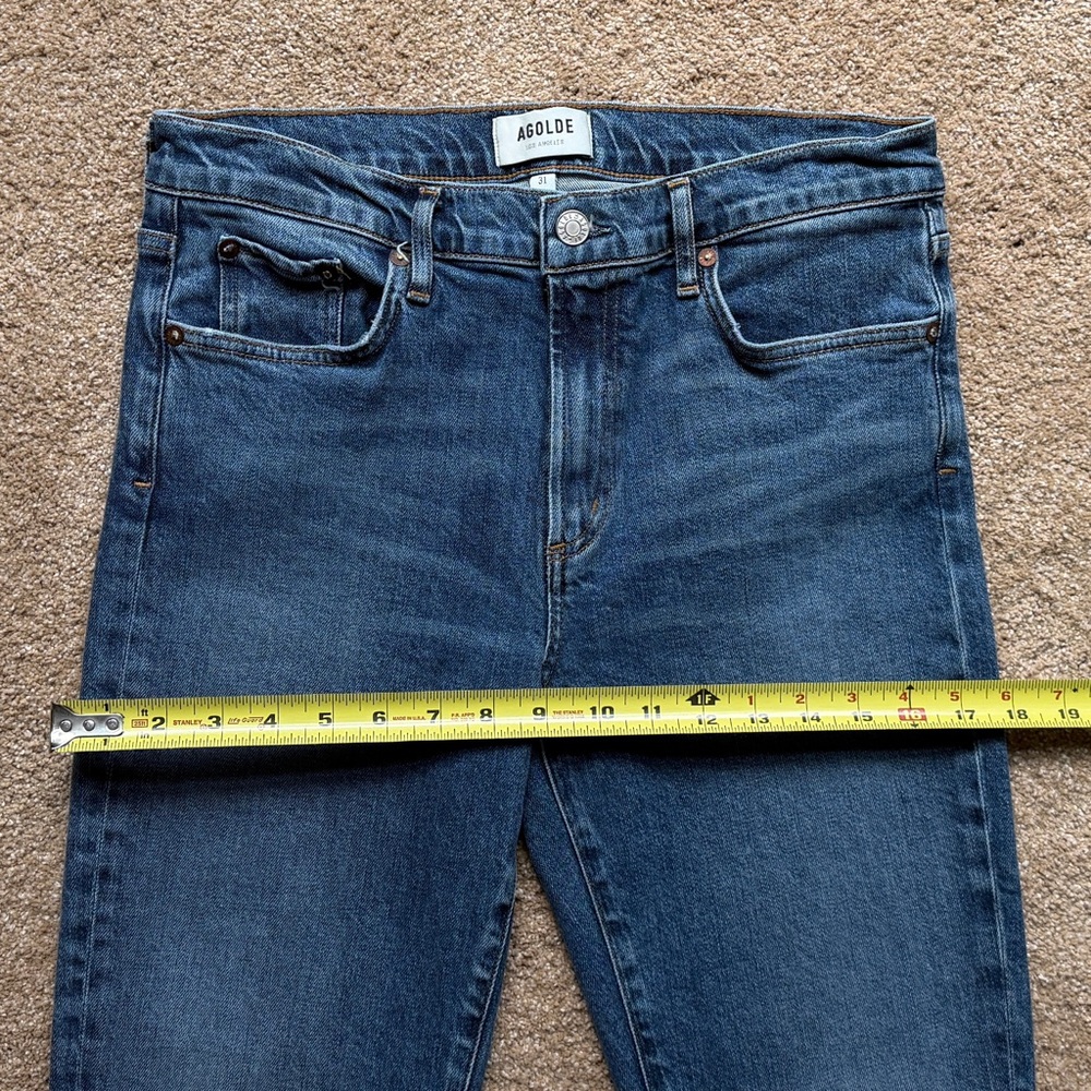 AGOLDE Toni High Rise Ankle Straight Jeans Medium Blue Size 31 - Picture 8 of 15